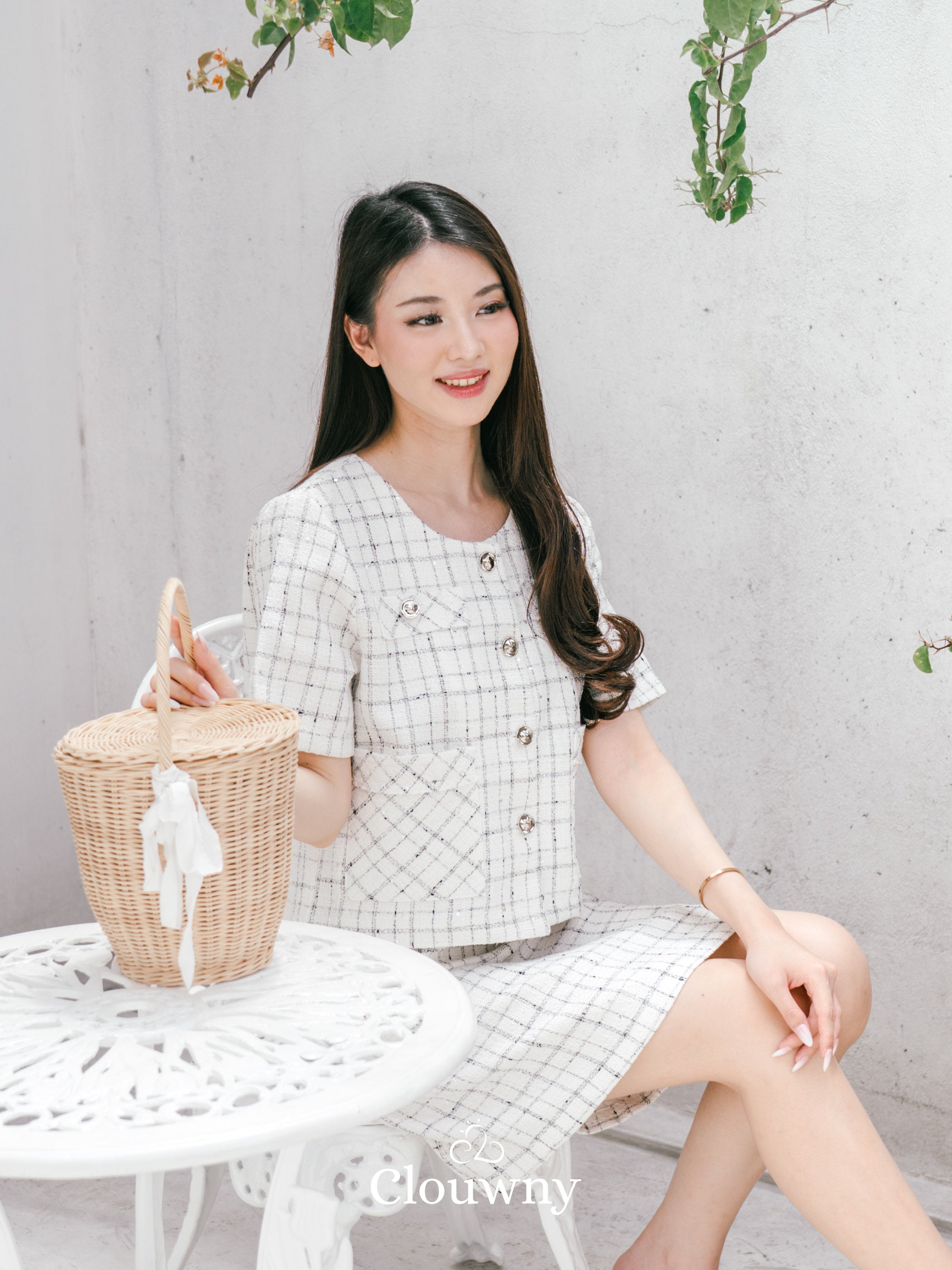 Daphne Tweed Set - White